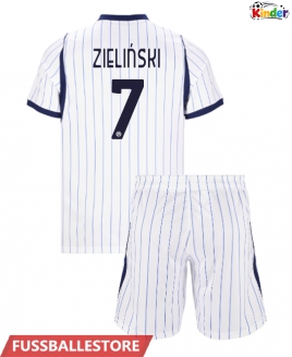 Günstige Inter Milan Piotr Zielinski #7 Auswärts Trikotsatzt Kinder 2026-27 Kurzarm (+ Kurze Hosen)